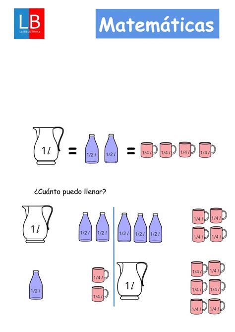 Ficha Para Paracticar La Unidad De Capacidad El Litro Y Sus