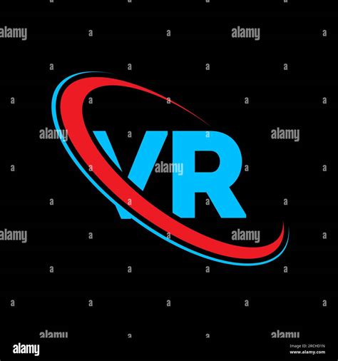 Vr V R Letter Logo Design Initial Letter Vr Linked Circle Uppercase