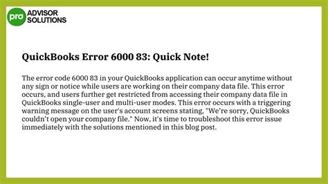 PPT A Quick And Easy Guide To Resolve QuickBooks Error 6000 83