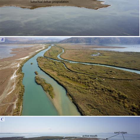 Coastal landforms of the active front of the delta (Referred to as ...