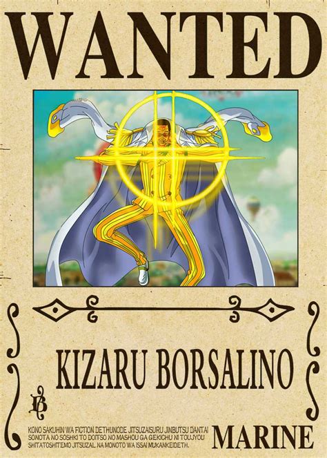 KIZARU BORSALINO One Piece Wanted Poster Wanted Poster Maker