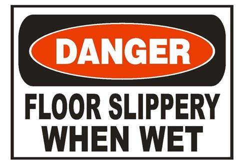 Danger Floor Slippery When Wet Sticker Safety Sticker Sign D669 Osha