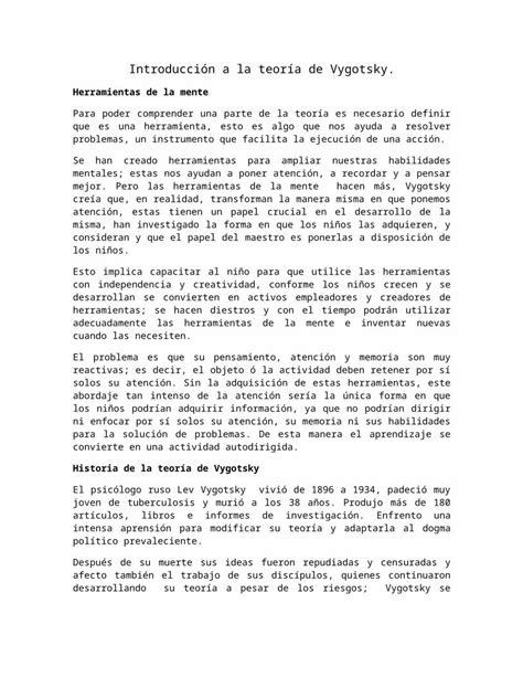 DOCX Introducción a la teoría de Vygotsky DOKUMEN TIPS