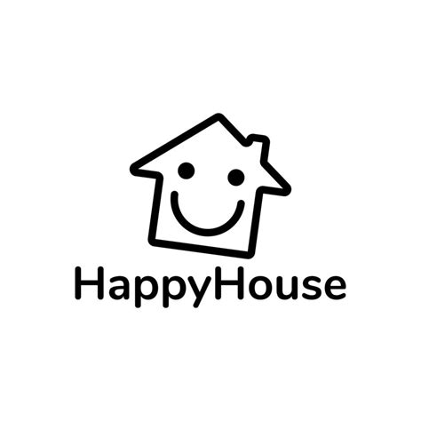 Simple Happy House Logo Design 5463683 Vector Art At Vecteezy