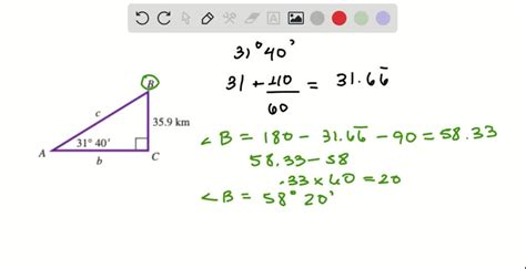 Solved Solve Each Right Triangle When Two Sides Are Given Give Angles