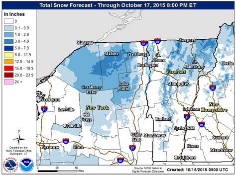 NOAA: Up to 4" of Snow Forecast for Vermont This Weekend - SnowBrains