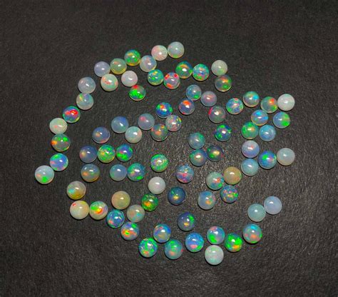 Natural Aaa Quality Ethiopian Opal Round Cabochon Gemstone Lot Pcs