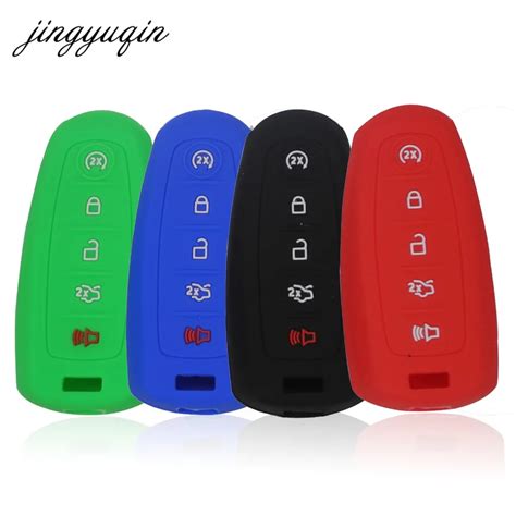 Jingyuqin Silicone Key Fob Cover Case For Ford Escape Explorer Edge