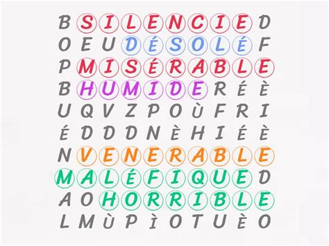 La Demeure Du Lac Wordsearch