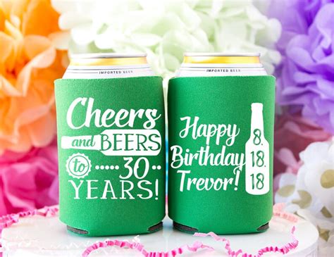 30th Birthday Cheers And Beers To 30 Years Can Coolers Cheers Etsy