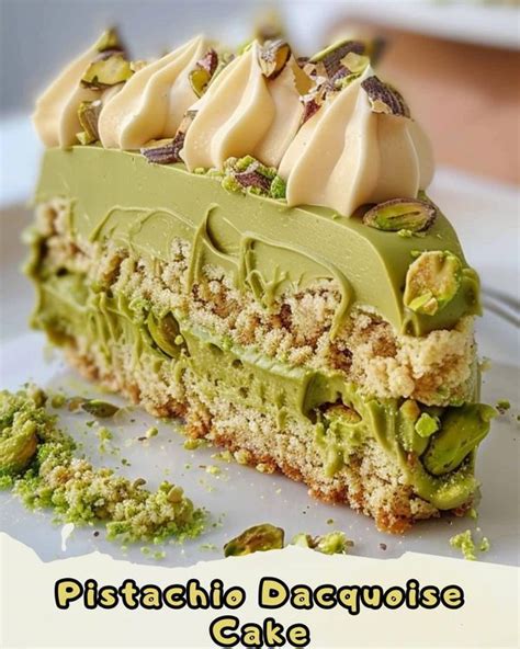 Savory Splash Pistachio Dacquoise Cake Recipe