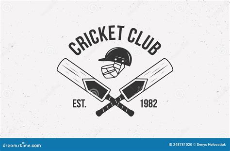 Cricket club logo, poster. stock vector. Illustration of game - 248781020