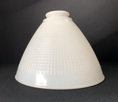 White Milk Glass Lamp Shade Waffle Weave Design Etsy Milk Glass Lamp White Milk Glass