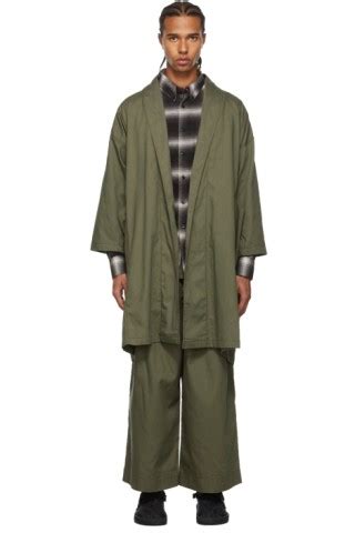 SSENSE Canada Exclusive Green Rinsed Oxford Overcoat By Naked Famous