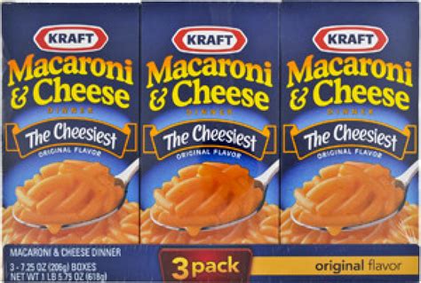 Kraft The Cheesiest Original Flavor Macaroni And Cheese Dinner 3 Pk