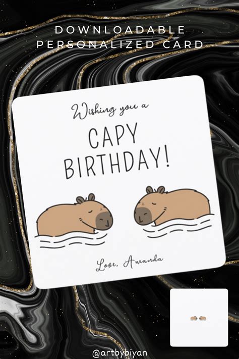 This Cute Capybara Birthday Card With Expression Wishing You A Capy