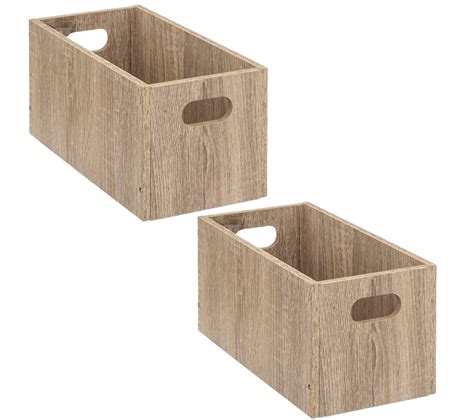 Lot De 2 Boîtes De Rangement Rectangulaire En Mdf L 31 X H 15 Cm