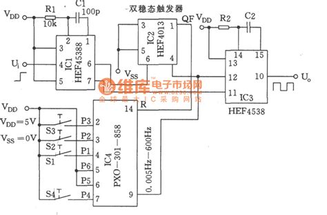 Double Pulse Generator Hef4538 Circuit Basic Circuit Circuit Diagram