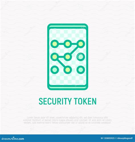 Security Token Linear Icon Vector Illustration CartoonDealer