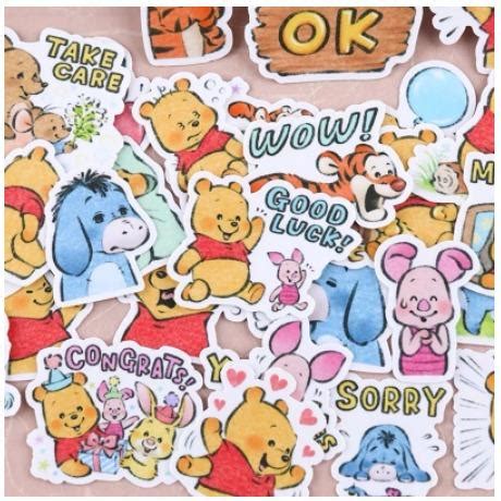 Cute Winnie The Pooh Doodle Colour Pencil Style Scrapbook Planner