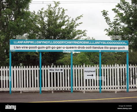 The railway station in the town with the longest name, namely ...