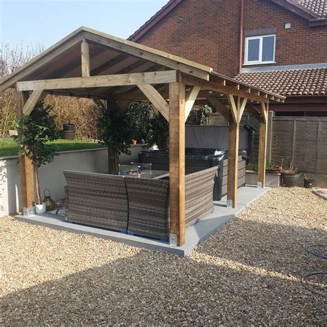 Wooden Gazebo M X M Hot Tub Canopy Permanent Timber Etsy Uk