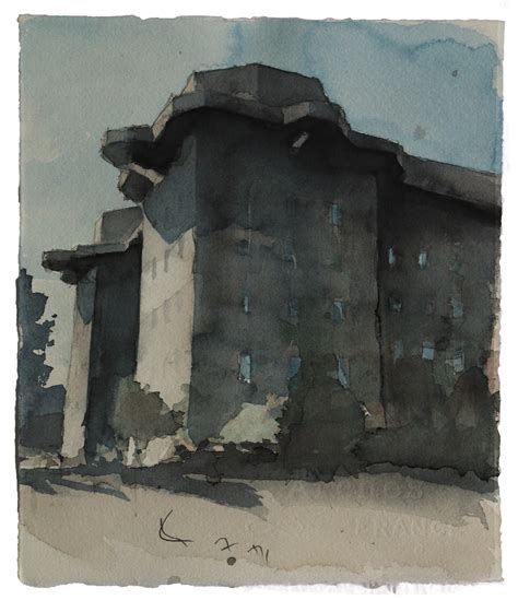 Flakbunker Heiligengeistfeld 22 x 19 cm Aquarell 2012 Lars Möller