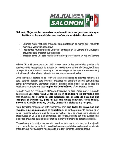 Salom N Majul Trabaja En La Consolidaci N De Proyectos Para