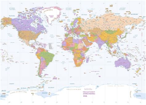 Premium Vector | Political world map catalan language miller projection