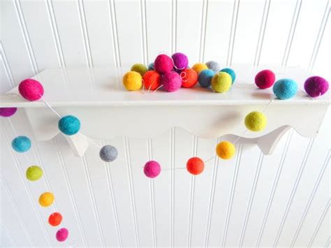 Garland Rainbow Garland Nursery Decor Baby Shower Decor Pom Pom