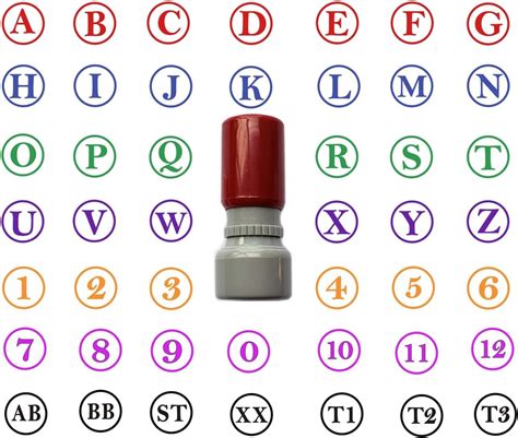 Custom 2 Characters A Z Alphabet 0 9 Stamp Round Rubber Stamp Self