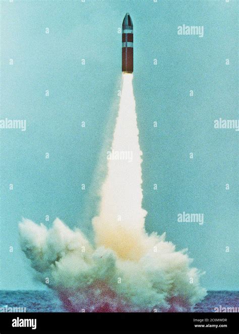 Underwater launch of a Poseidon Fleet ballistic missile from a ...