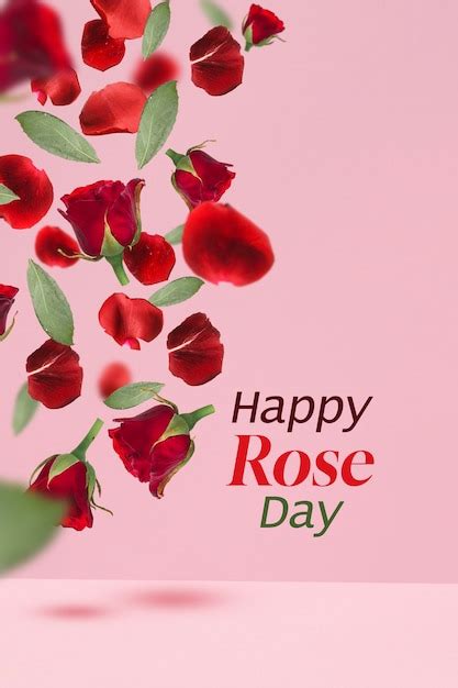 Free Photo | Happy rose day celebration