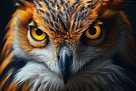 Predators Portrait Wild Hunter Owl Closeup Plumage Head Feathers