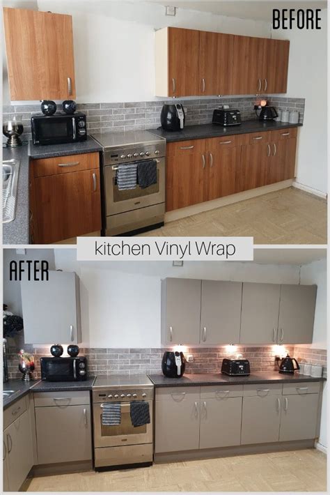 Before And After Kitchen Vinyl Wrap Kitchen Vinyl Custom Kitchen