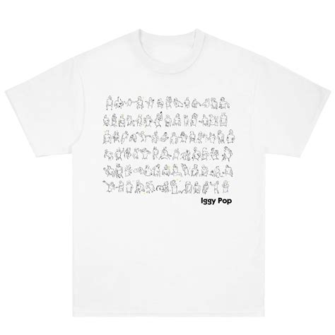 Iggy Pop Iconic Moves White T Shirt Shop The Musictoday Merchandise