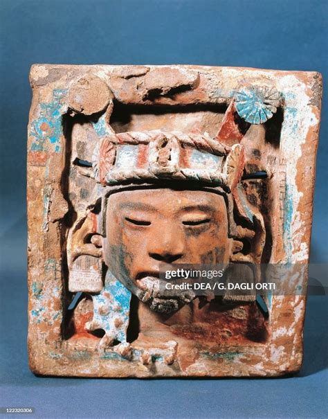 Aztec Civilization Plate Depicting God Of Earth And Spring Known As