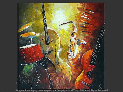 Jazz and Blues ⋆ ART by LENA | Music painting, Instruments art, Music art