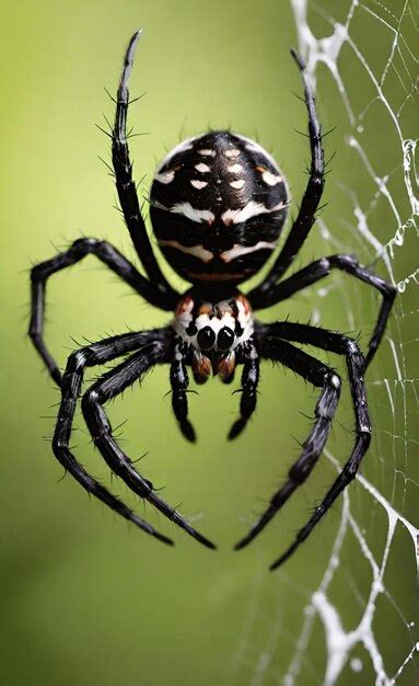 Premium Photo | A spider with a black and white face is sitting in a ...