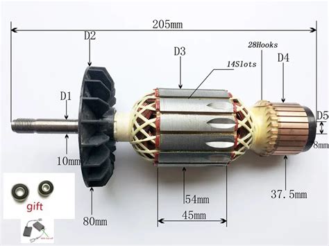 AC220 240V Rotor Armature Replace For Bosch GWS18 180 GWS19 180 GWS2000