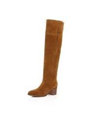 River Island Tan Brown Suede Knee High Boots In Brown Lyst