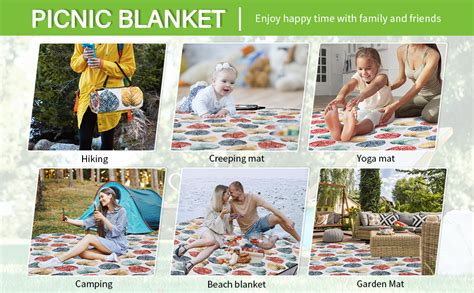 HAUSPROFI Picnic Blanket 200 X 200 Cm Large Waterproof Picnic Mat