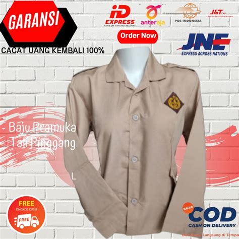 Jual Baju Seragam Sekolah Kemeja Tali Pramuka Lengan Panjang Untuk