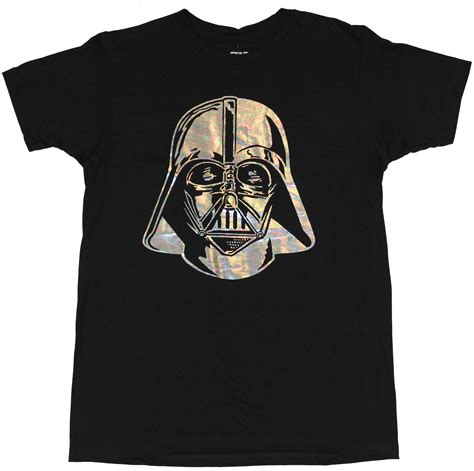 Star Wars Mens T Shirt Rainbow Silver Foil Darth Vader Head Design