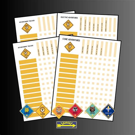 Cub Scout Lion Den Advancement Tracker Printable Pdf Etsy