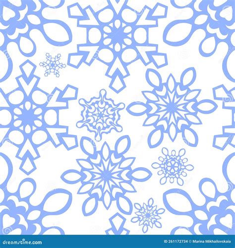 Motif Transparent De Flocons De Neige Bleus Sur Fond Blanc