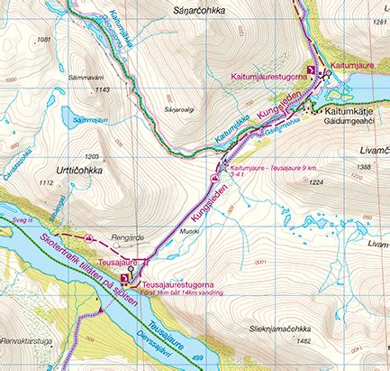 Map Guide Kungsleden N2 Kebnekaise Saltoluokta