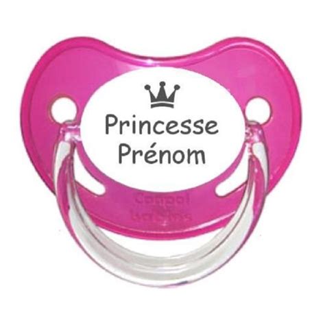 T Tine Personnalis E Pr Nom Motif Princesse Tetines Personnalisees