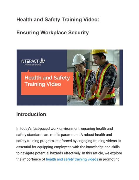 Safety animation videos in the workplace by Interactivv Animation ...