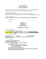 Scm Fall Montabon Exam Study Guide Docx Scm